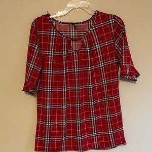 Emily Stacey Plaid Red Women's Top